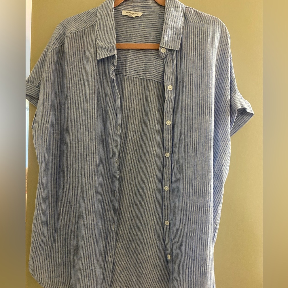 Beach Lunch Lounge linen blouse, size Large